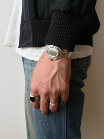 70s DUGENA silver bangle watch