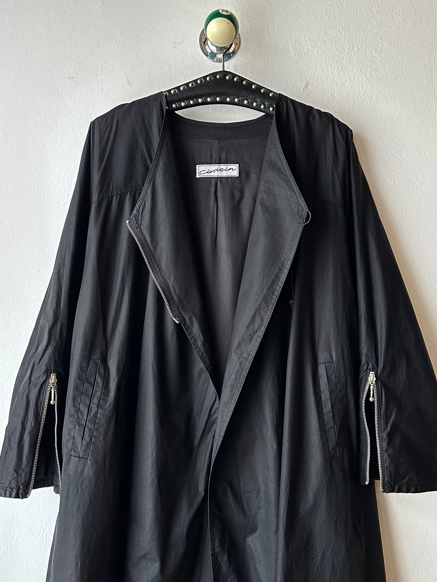 German black zip coat