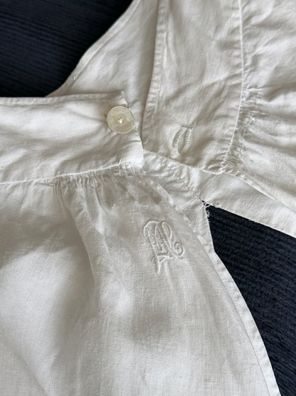 19th century cotton drawers with crochet hem