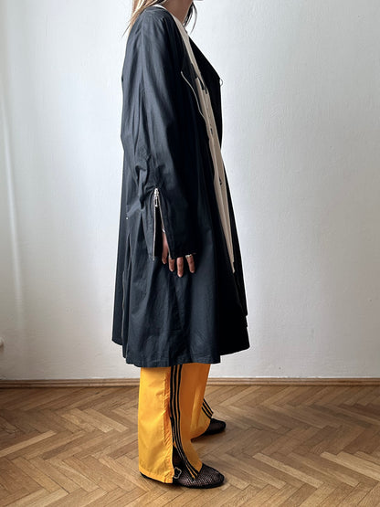 German black zip coat