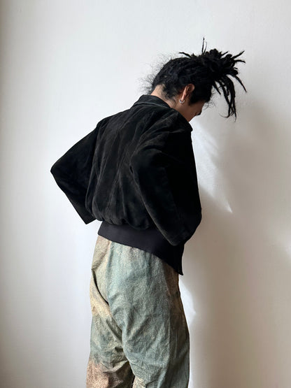 Black suede bikers blouson