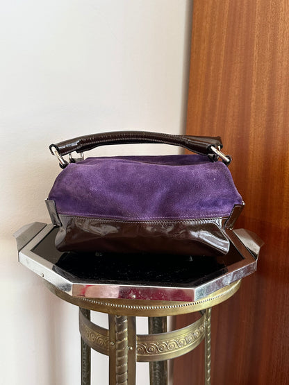 Italy suede vinyl hand bag
