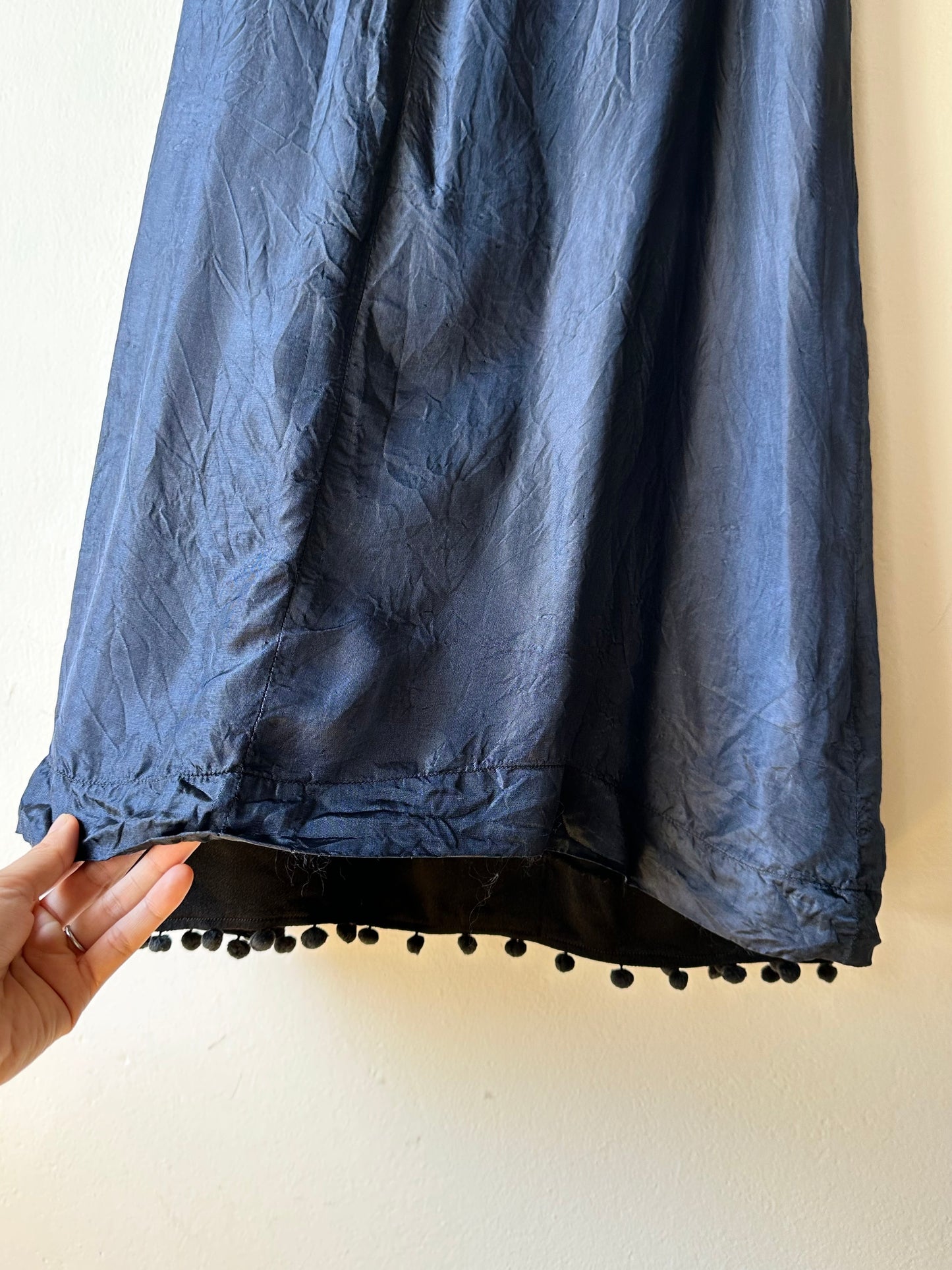 Vintage pom-poms black dress
