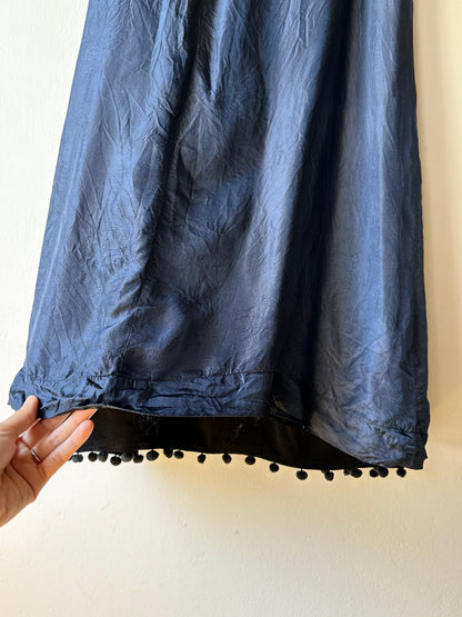 Vintage pom-poms black dress