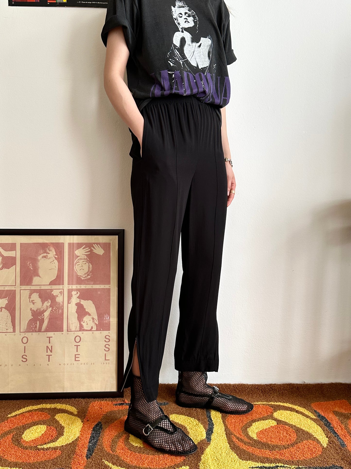 MARNI black rayon easy pants