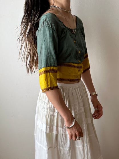 Delicate silk ethnic top