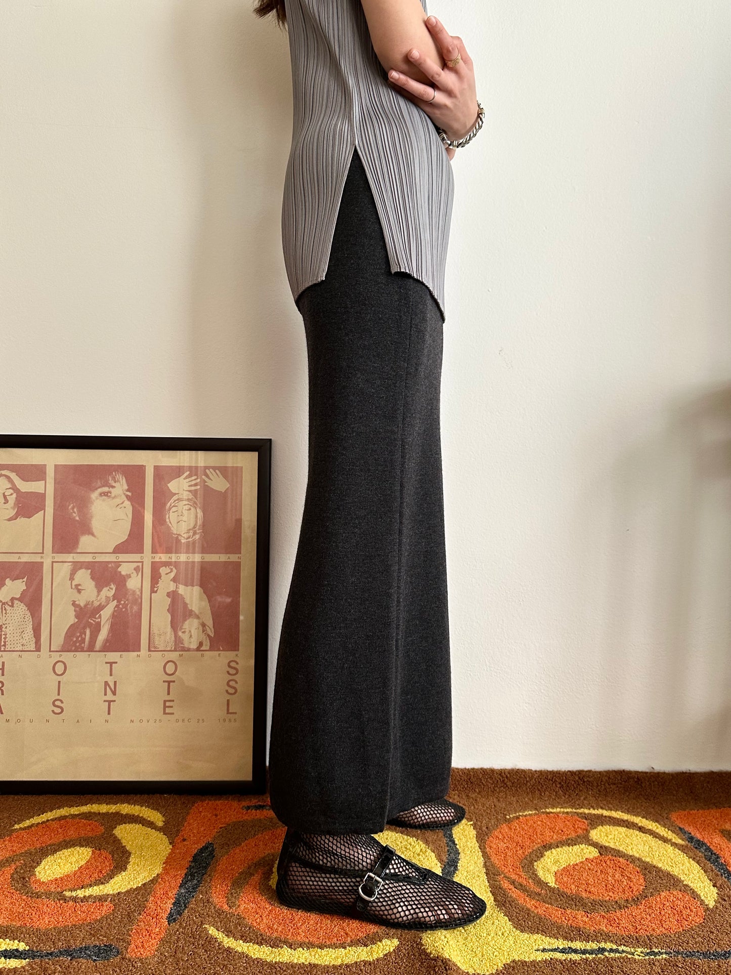 charcoal knit skirt