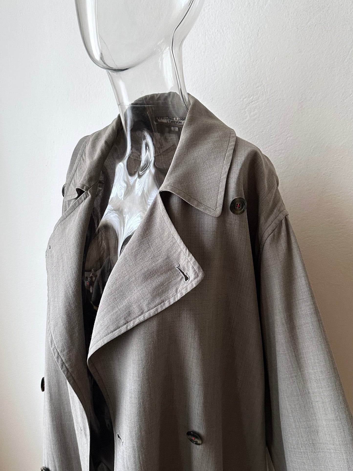 1991' Katharine Hamnett lana rayon trench jacket