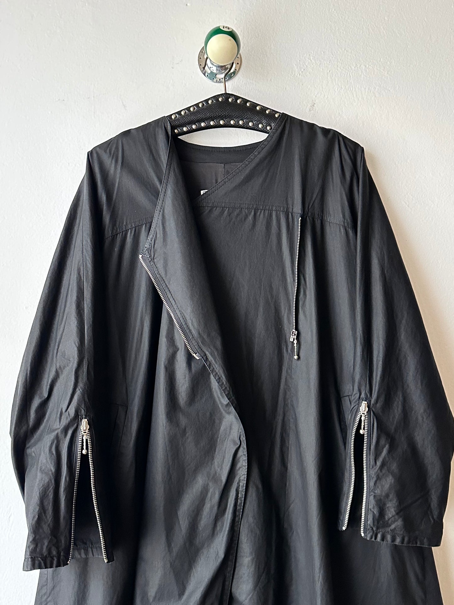 German black zip coat