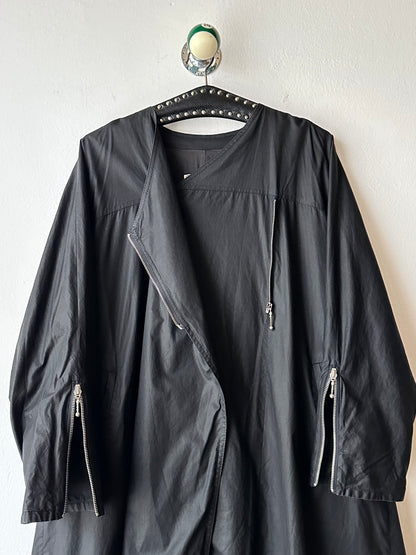 German black zip coat