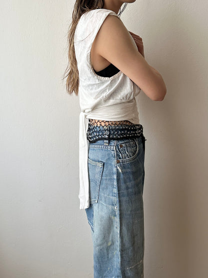 Cotton linen handmade vest