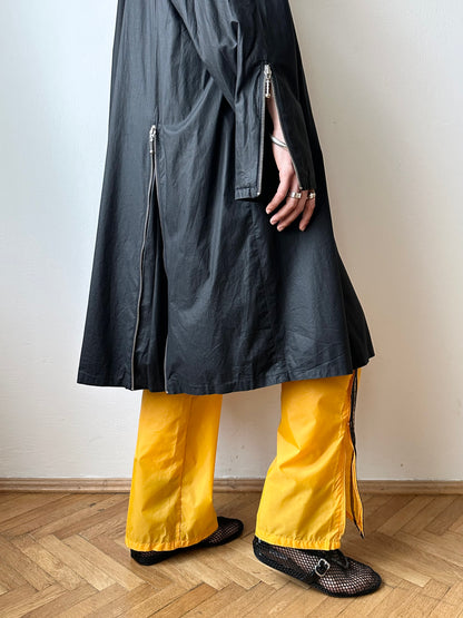 German black zip coat