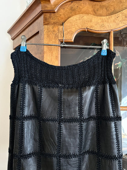 Leather patchwork skirt