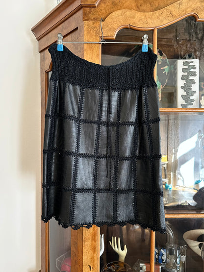 Leather patchwork skirt