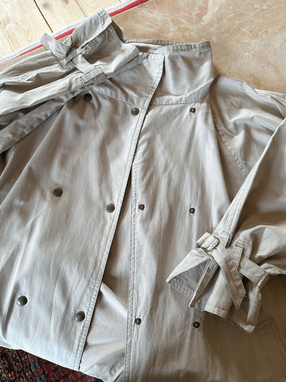 80s France double snap buttons cotton coat