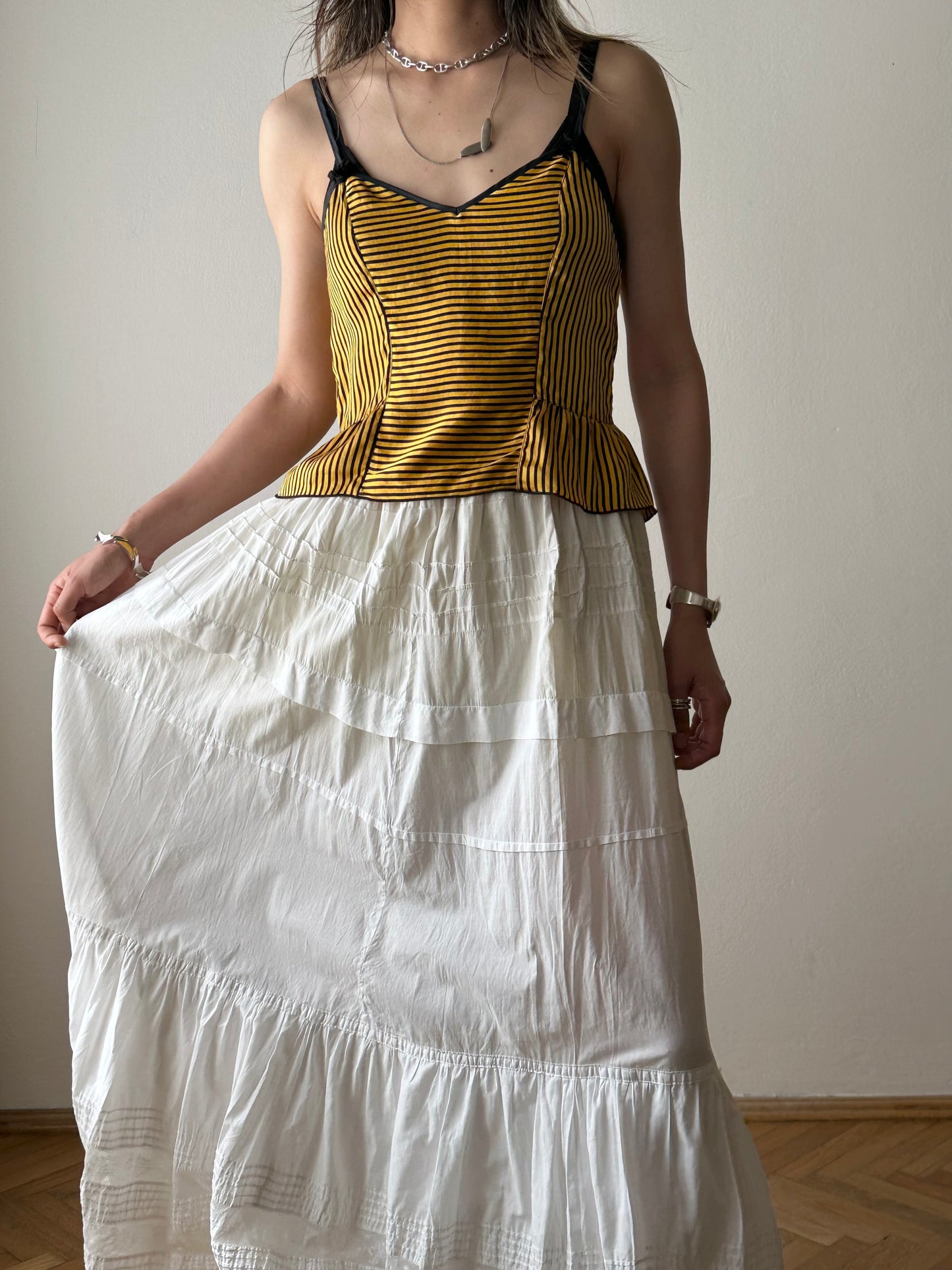 Edwardian lace cotton petticoat W26