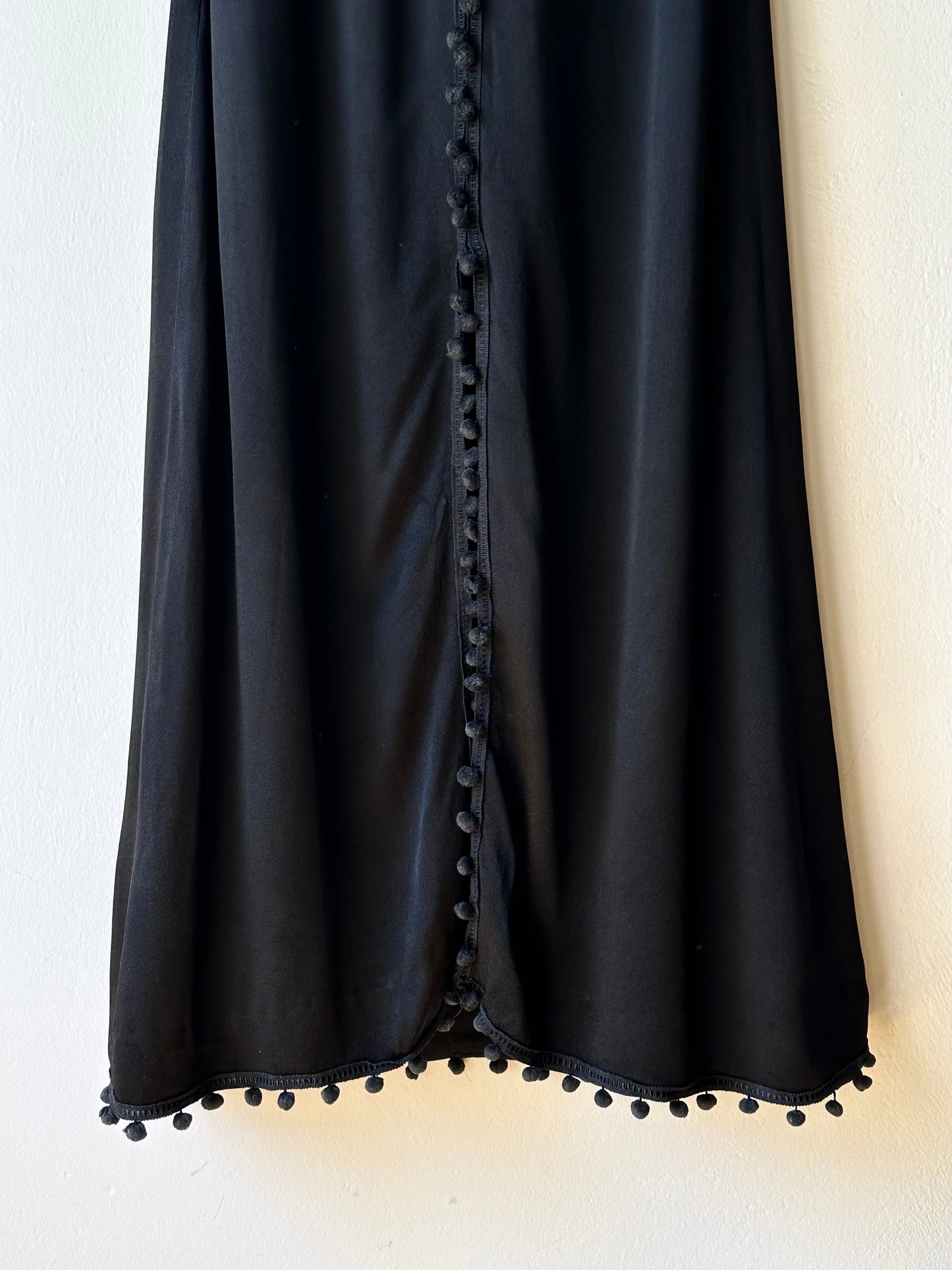 Vintage pom-poms black dress