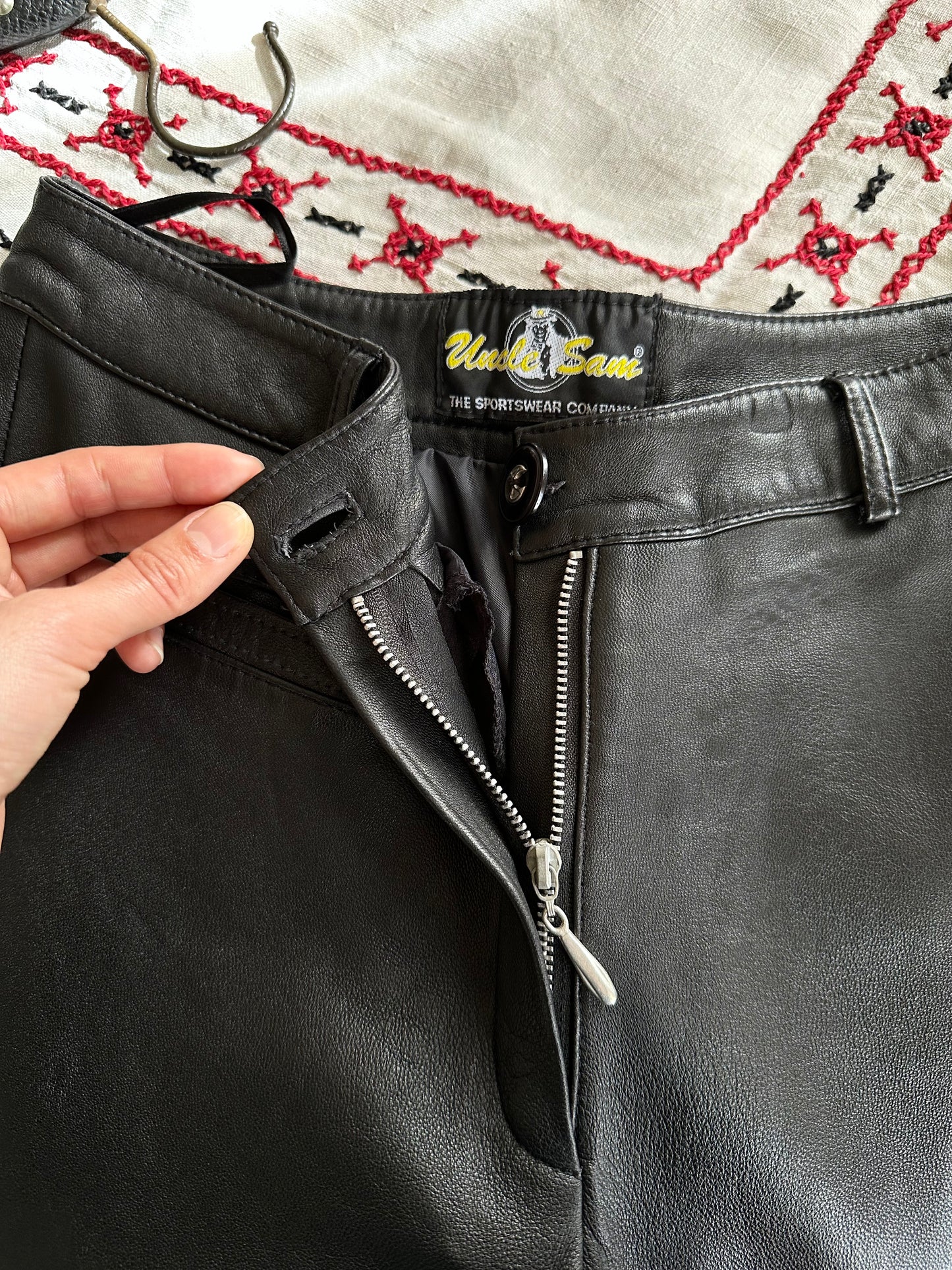 Uncle sam leather trouser W28