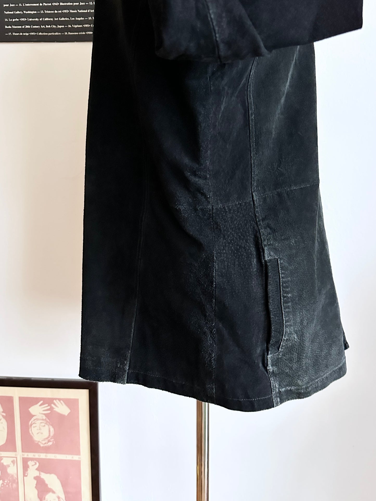 Black suede zip shirt jacket