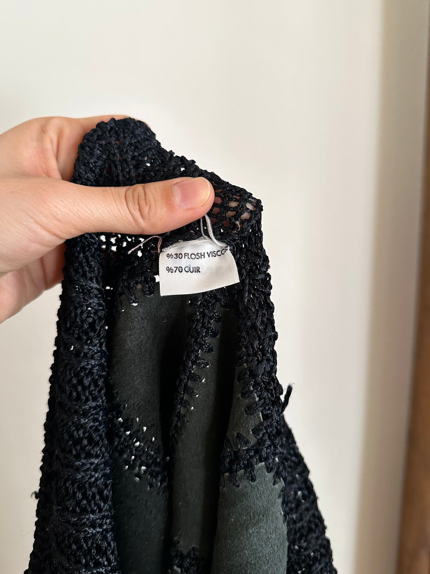 Leather patchwork skirt