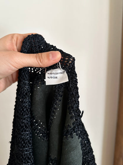 Leather patchwork skirt