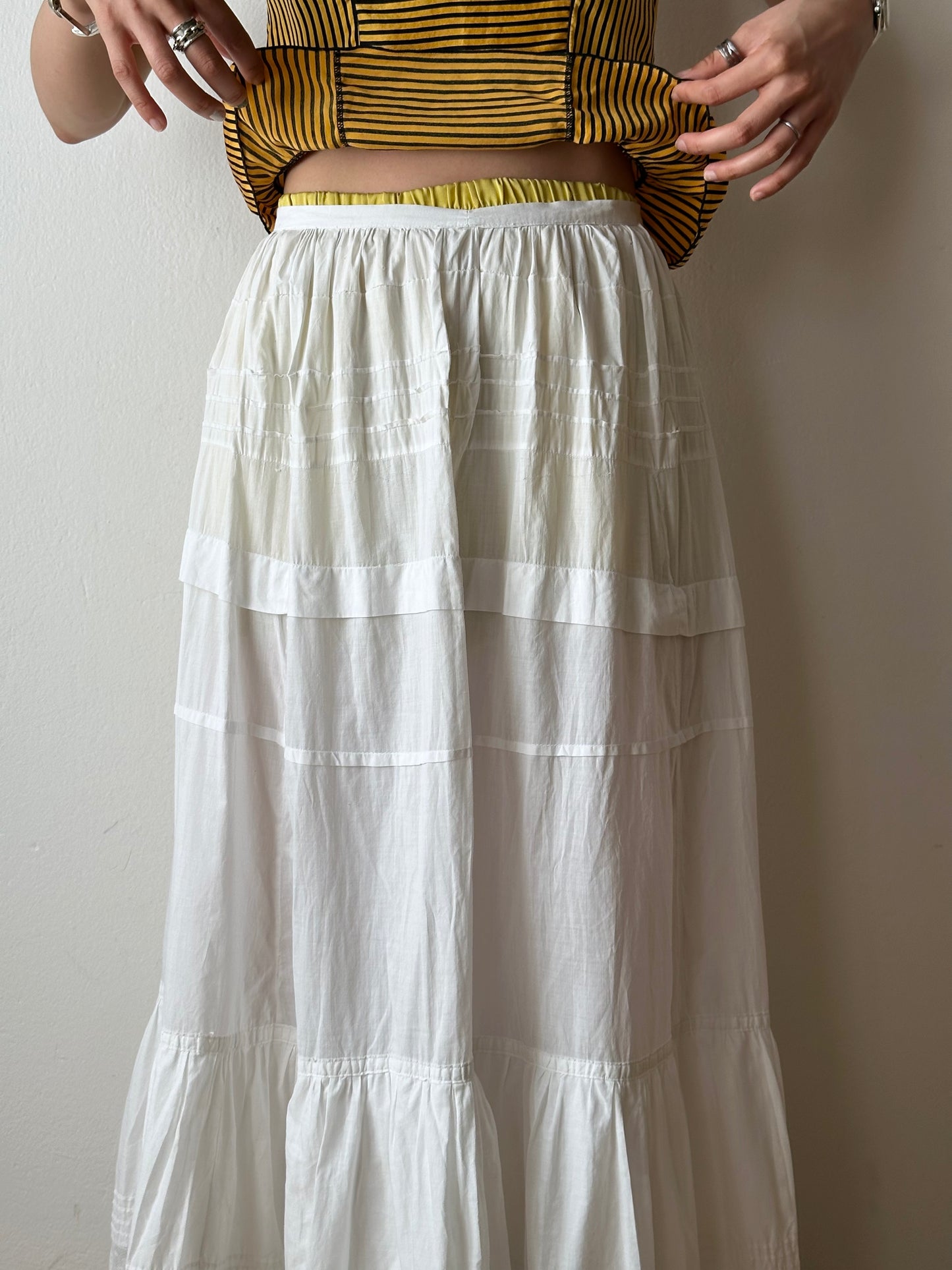 Edwardian lace cotton petticoat W26