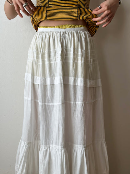 Edwardian lace cotton petticoat W26