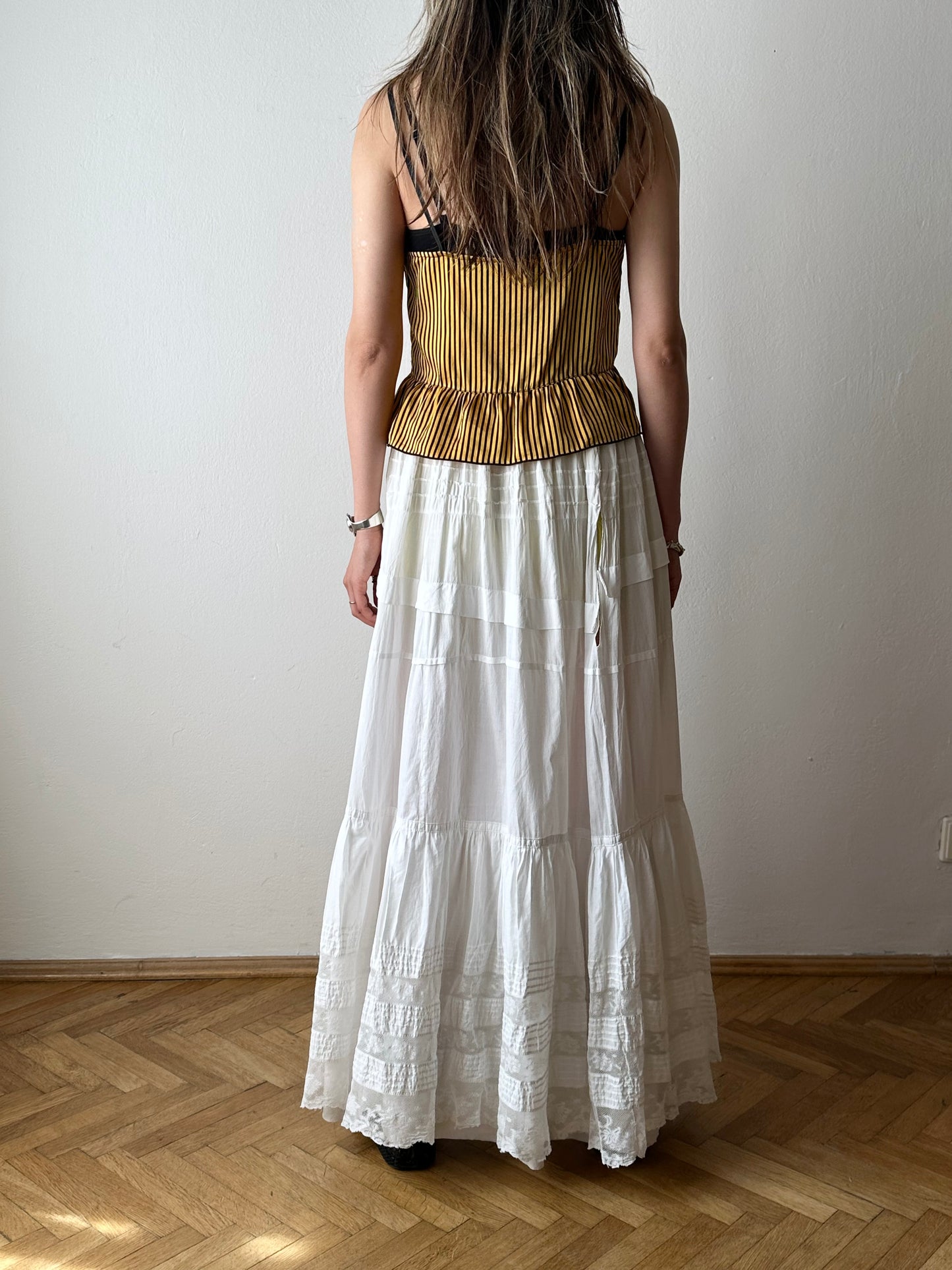 Edwardian lace cotton petticoat W26