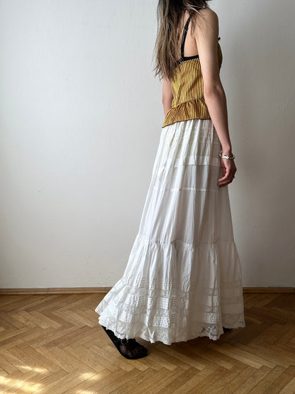 Edwardian lace cotton petticoat W26