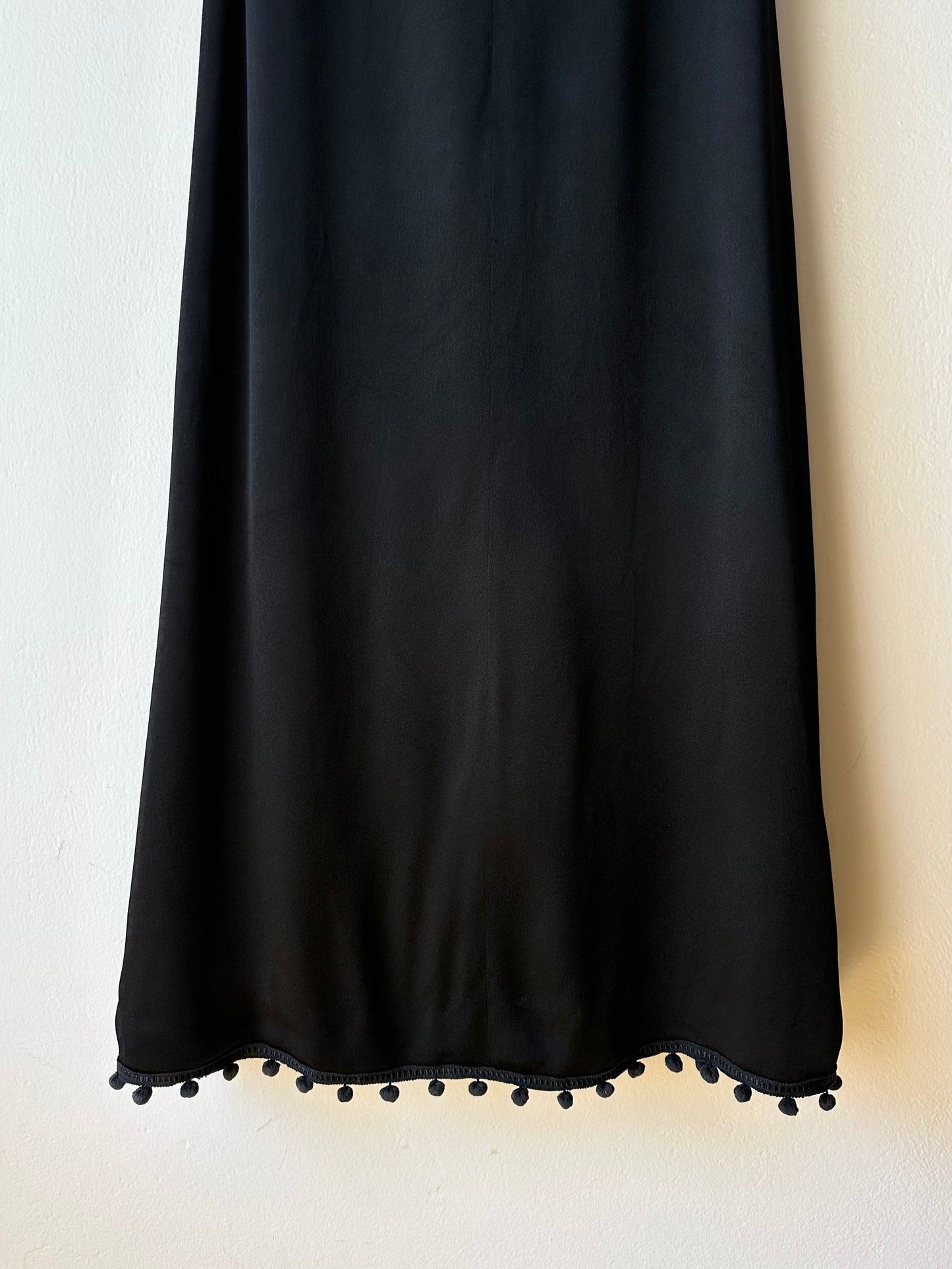 Vintage pom-poms black dress
