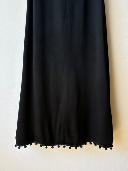 Vintage pom-poms black dress