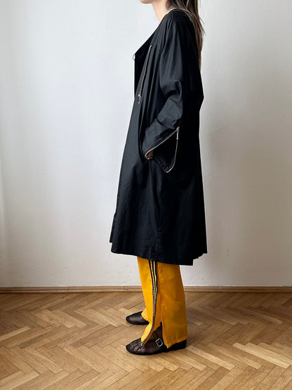 German black zip coat