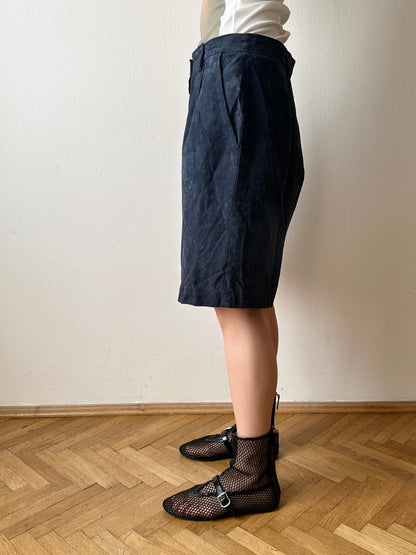 Navy suede shorts W29-30