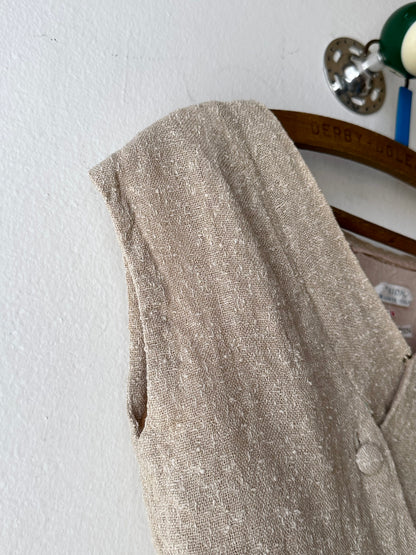 Vintage Italy handwoven linen vest