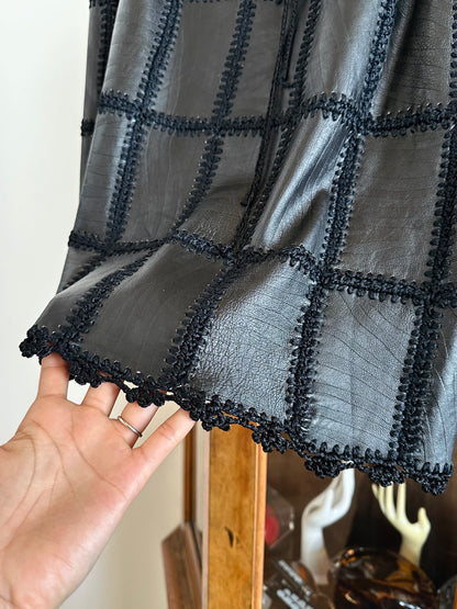 Leather patchwork skirt