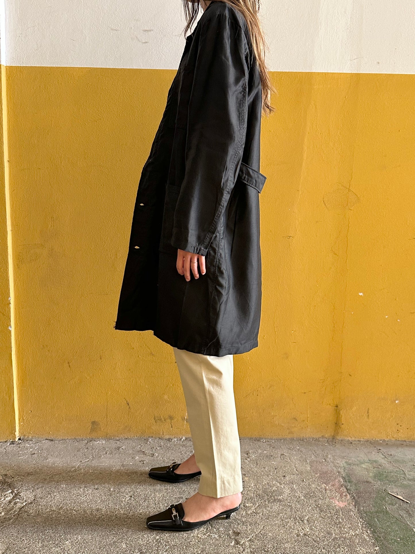 60s deadstock cotton satin work jacket