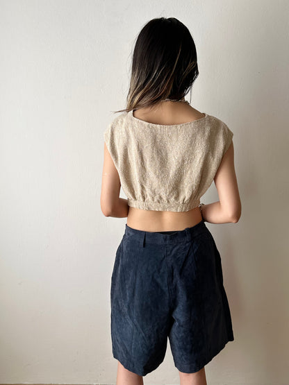 Vintage Italy handwoven linen vest