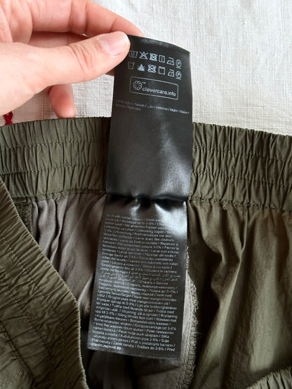 full-zip side nylon pants in olive W30-37