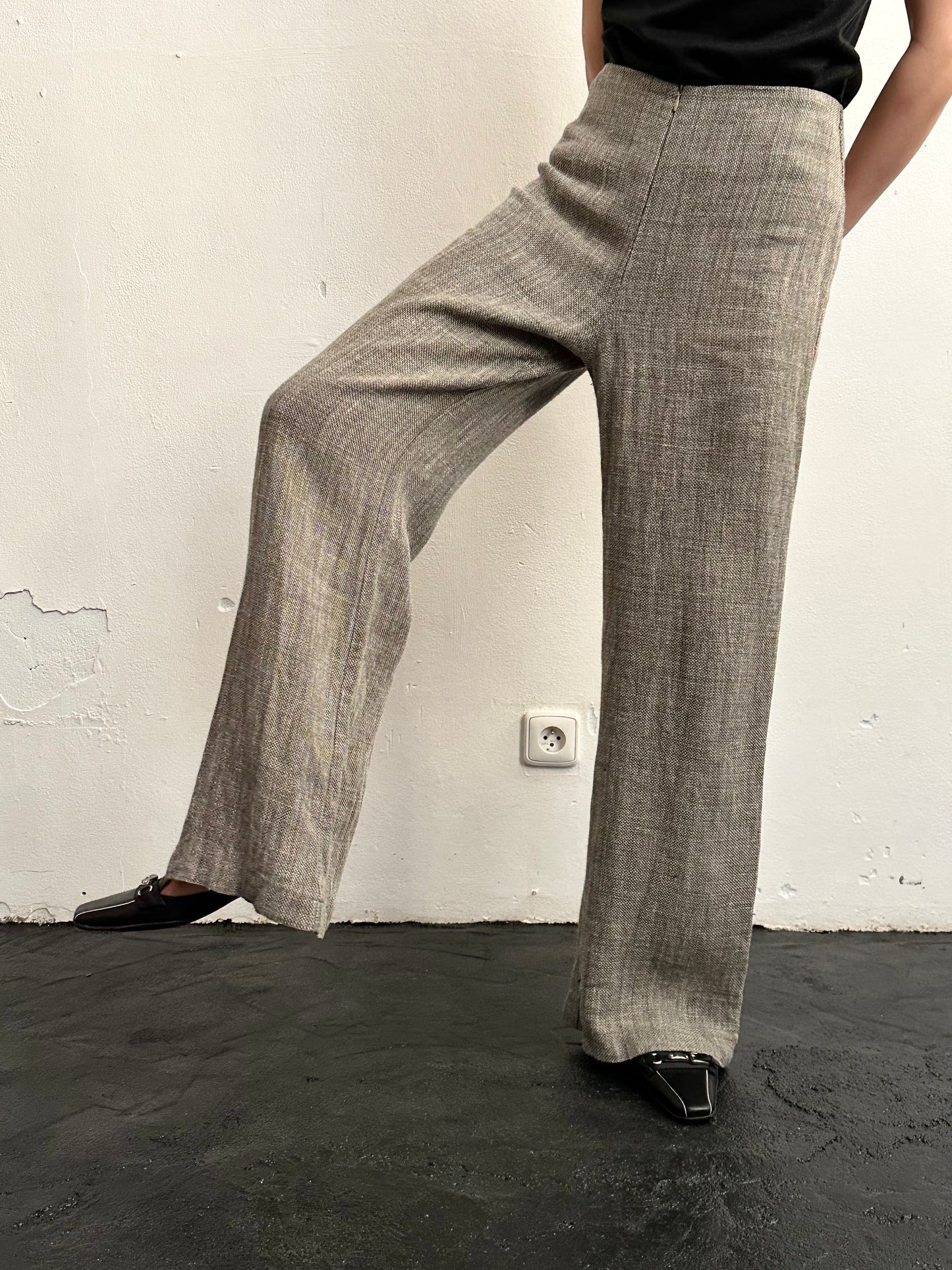 Linen viscose wide pants W29
