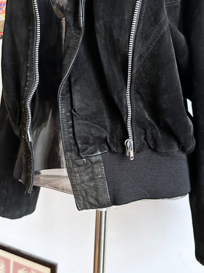 Black suede bikers blouson