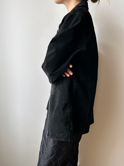 Black suede zip shirt jacket