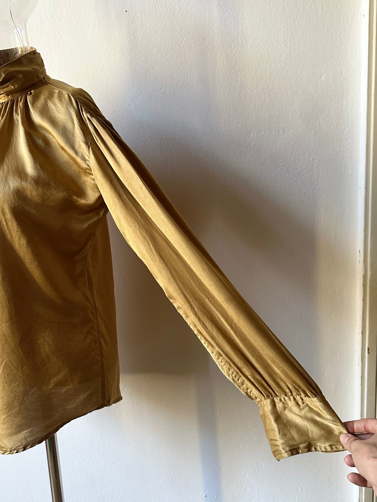 1980s Giorgio Armani champagne silk blouse