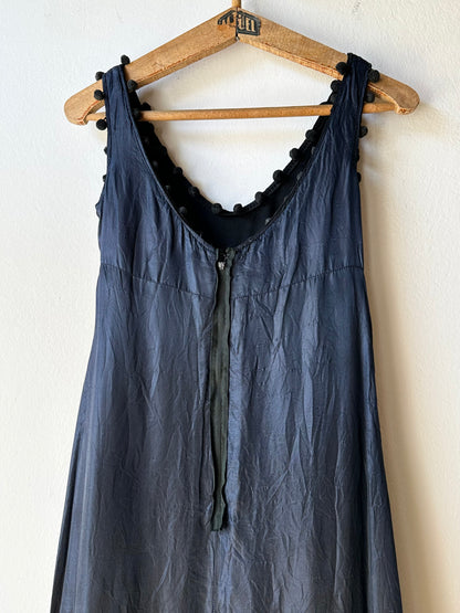 Vintage pom-poms black dress