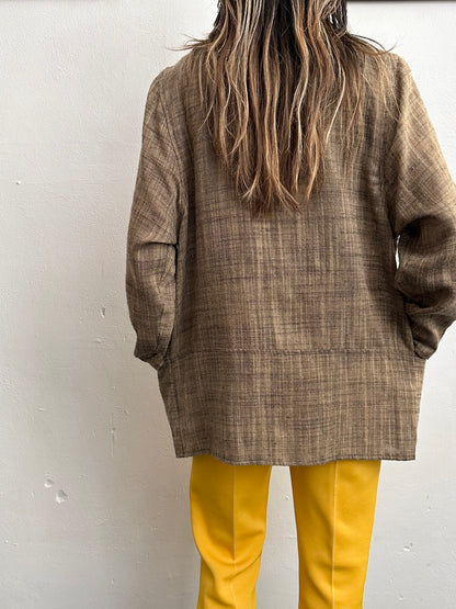 90s linen blend jacket