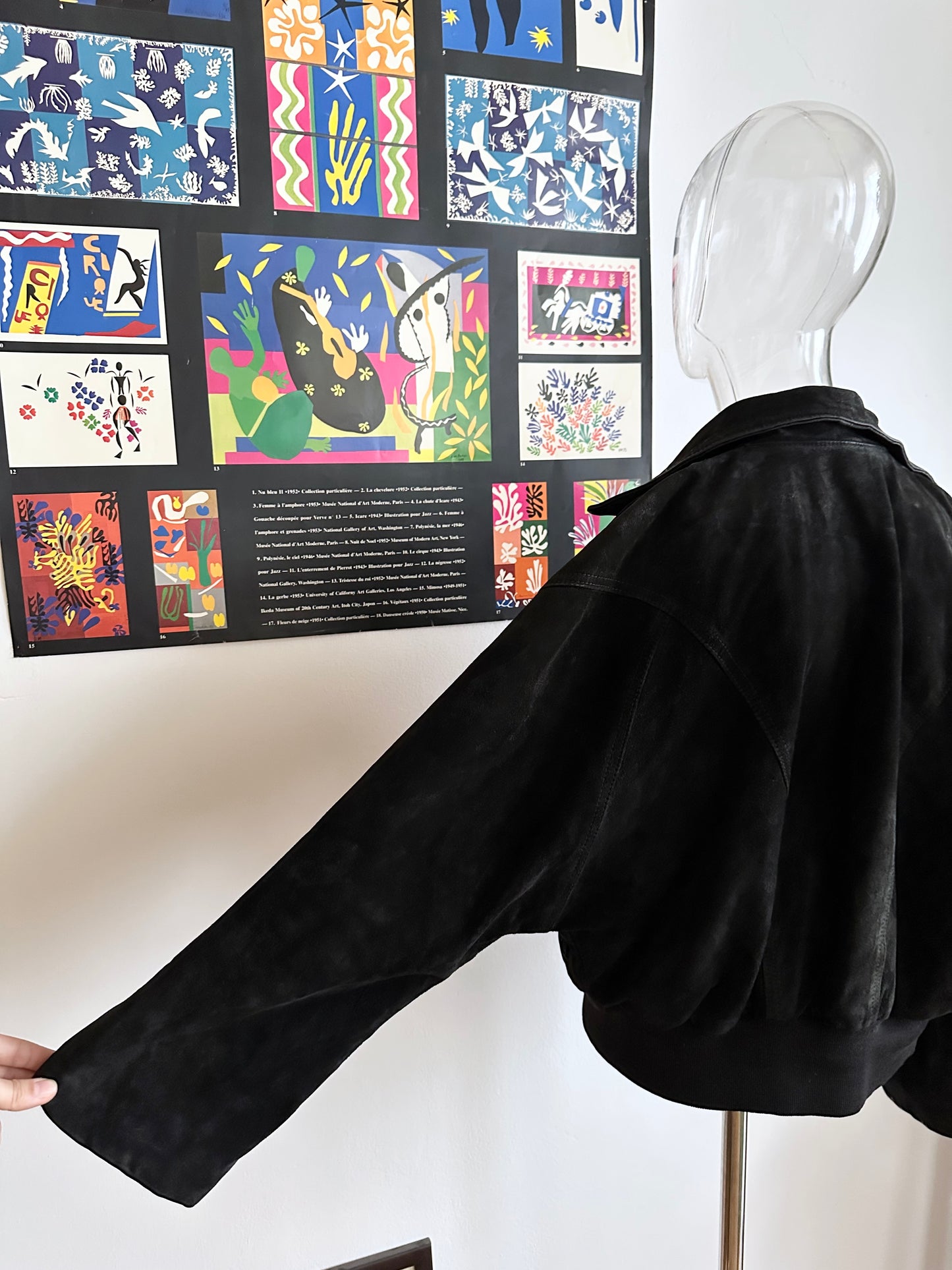 Black suede bikers blouson