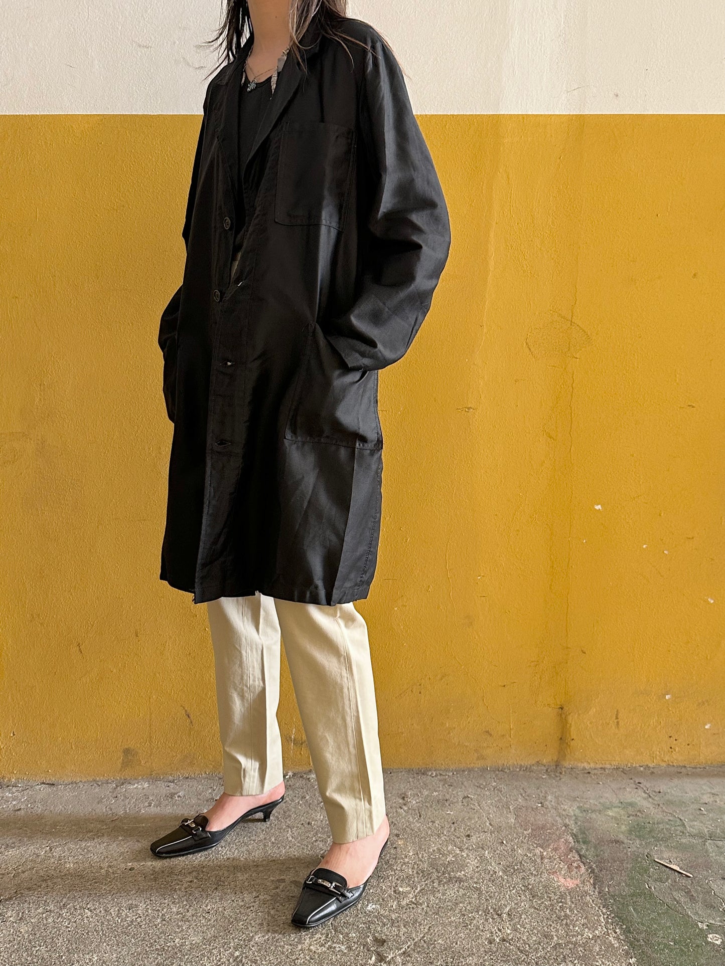 60s deadstock cotton satin work jacket