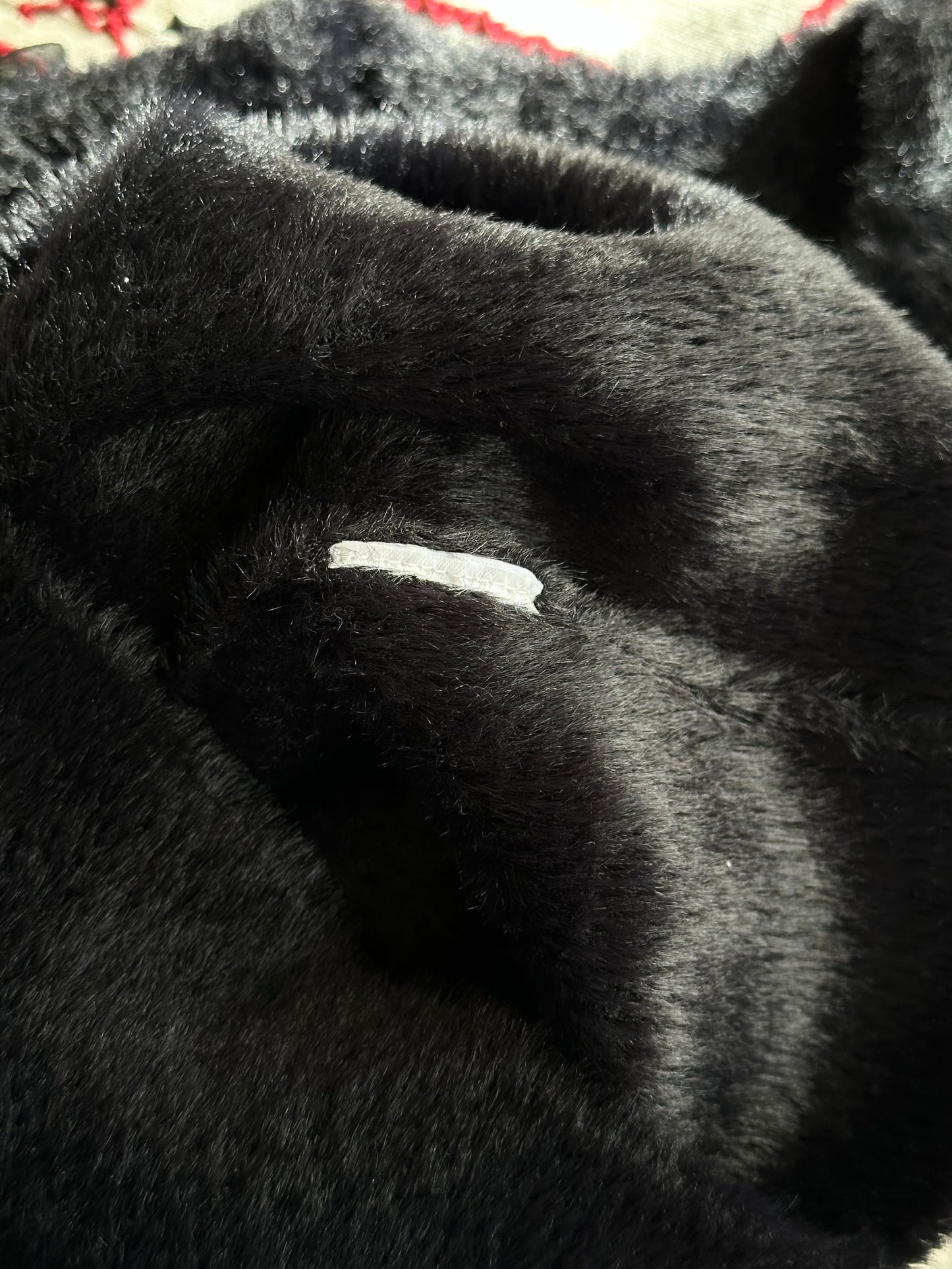 Black fur petals top