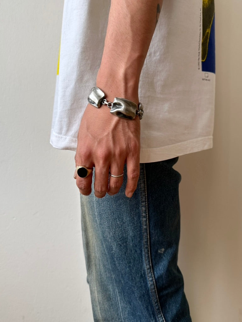 Scandinavian organic pewter bracelet