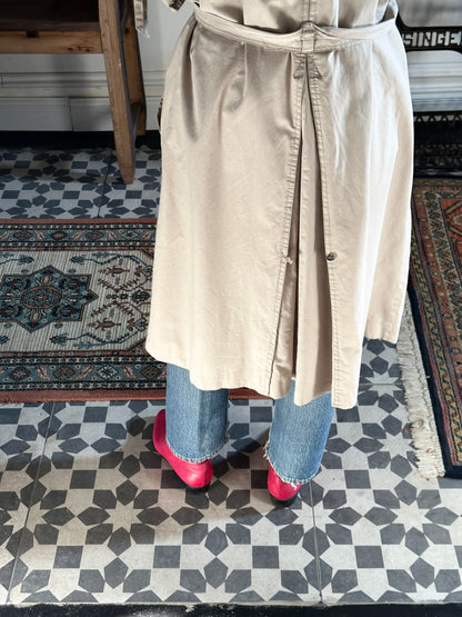 80s France double snap buttons cotton coat