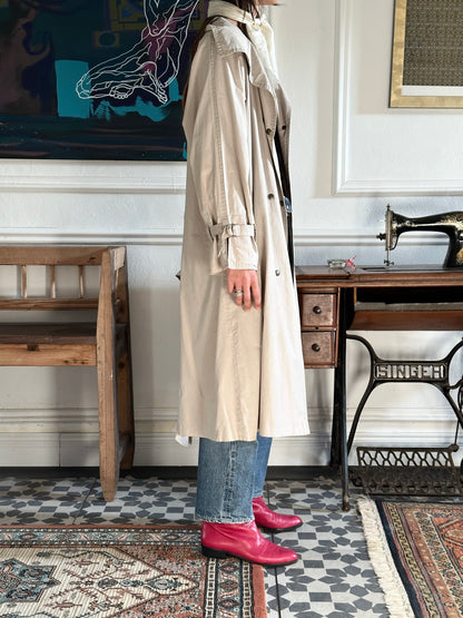80s France double snap buttons cotton coat